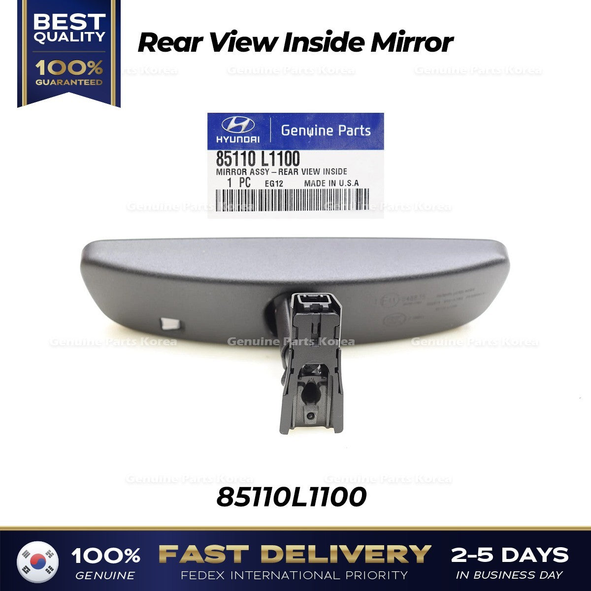 Genuine Rear View Inside Mirror 85110L1100 for Hyundai Elantra Kia EV6 Niro