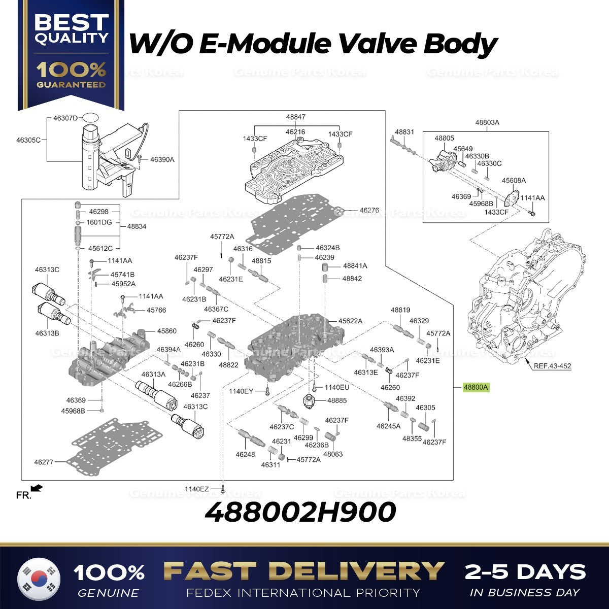 Genuine W/O E-Module Valve Body 488002H900 for Hyundai Accent Kia Forte