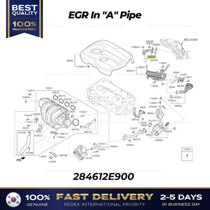 Genuine EGR In "A" Pipe 284612E900 for Hyundai Sonata Hybrid