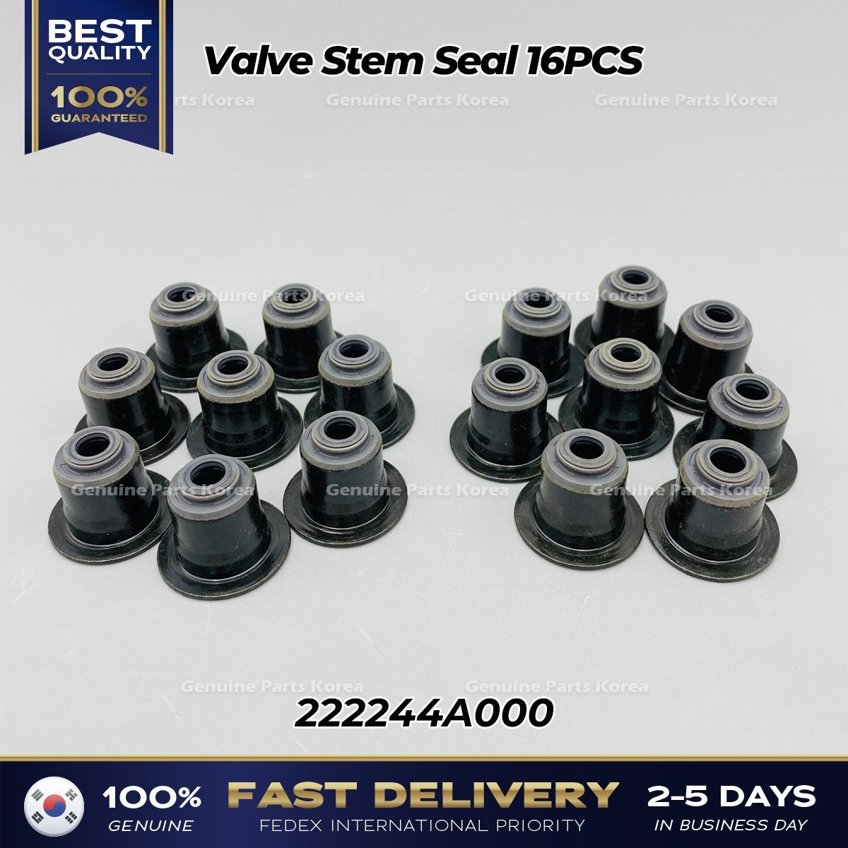 Genuine Valve Stem Seal 16PCS 222244A000 for Hyundai H1 Grand Starex