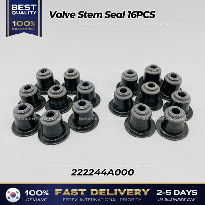 Genuine Valve Stem Seal 16PCS 222244A000 for Hyundai H1 Grand Starex