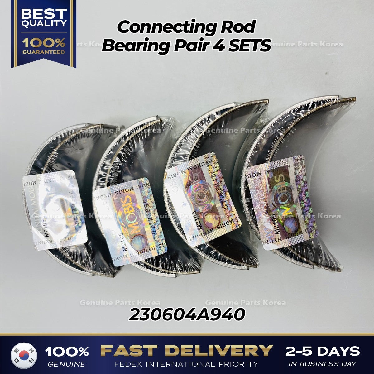Genuine Connecting Rod Bearing Pair 4 SETS 230604A940 for Hyundai H1
