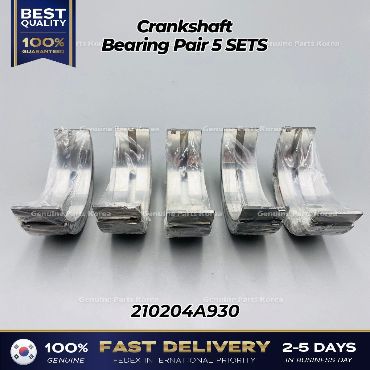 Genuine Crankshaft Bearing Pair 5 SETS 210204A930 for Hyundai H1