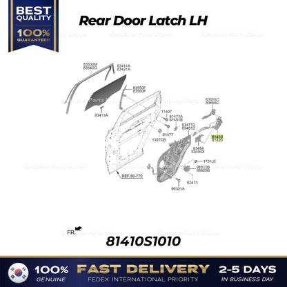 Genuine Rear Door Latch LH 81410S1010 for Hyundai Santa Fe