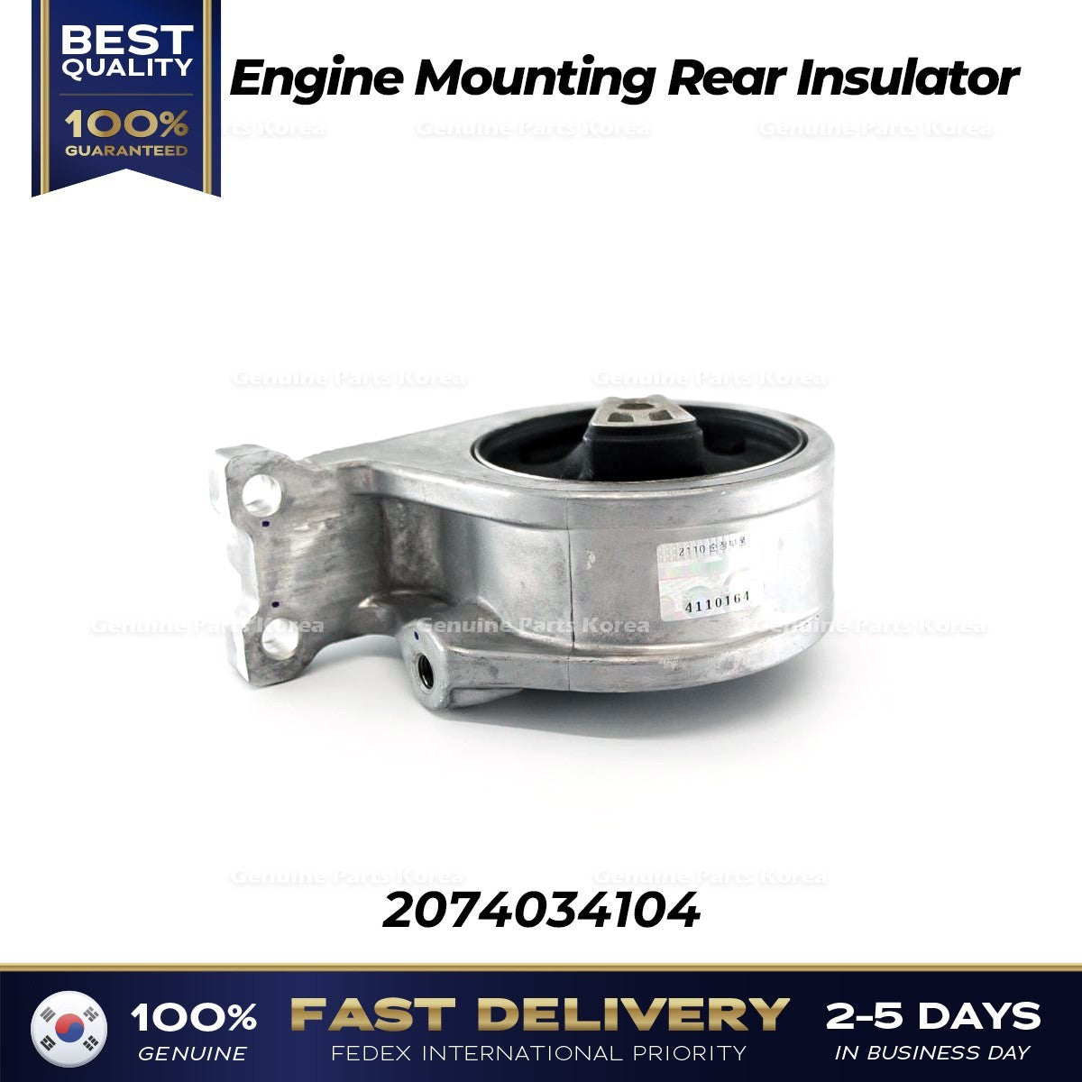 Genuine Engine Mounting Rear Insulator 2074034104 for Ssangyong Korando C