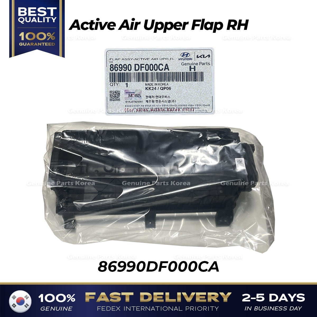 Genuine Active Air Upper Flap RH 86990DF000CA for Hyundai Kona Hybrid