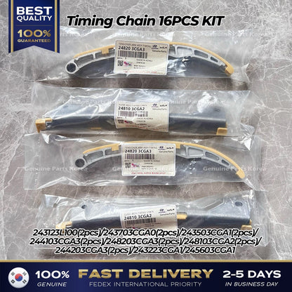 Genuine Timing Chain 16PCS KIT for Hyundai Azera Genesis Kia Cadenza