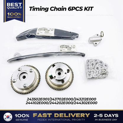 Genuine Timing Chain 6PCS KIT for Hyundai Elantra Kia Soul