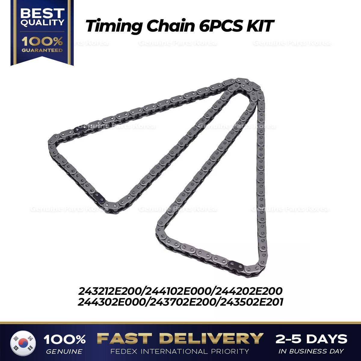 Genuine Timing Chain 6PCS KIT for Hyundai Elantra Tucson Kia Soul Forte
