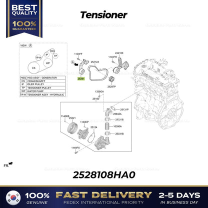 Genuine Tensioner 2528108HA0 for Hyundai Kona Hybrid Kia Niro
