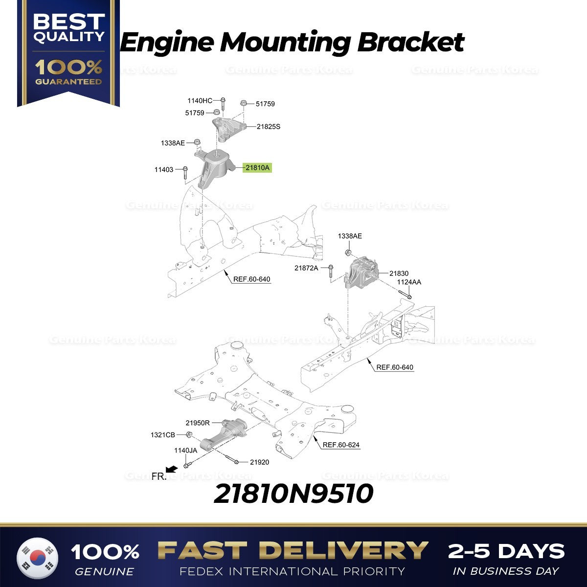 Genuine Engine Mounting Bracket 21810N9510 for Hyundai Tucson Kia Sportage