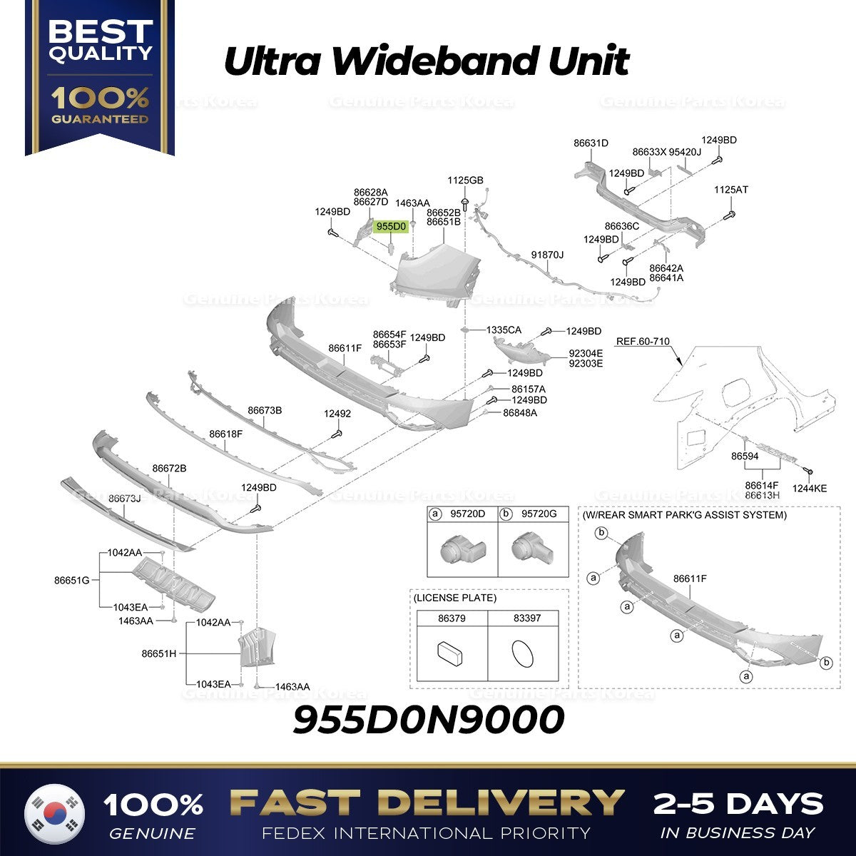 Genuine Ultra Wideband Unit 955D0N9000 for Hyundai Tucson