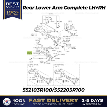 Genuine Rear Lower Arm Complete LH RH 552103R100 552203R100 for Sonata Optima