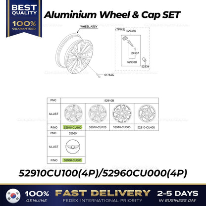 Genuine Aluminium Wheel & Cap SET 52910CU100 52960CU000 for Genesis GV60