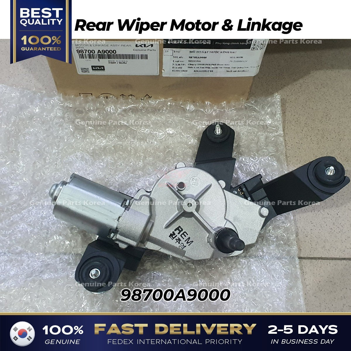 Genuine Rear Wiper Motor & Linkage 98700A9000 for Kia Sedona