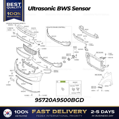Genuine Ultrasonic BWS Sensor 95720A9500BGD for Kia Sedona