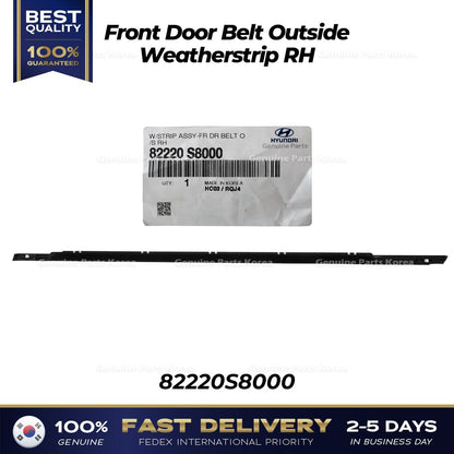 Genuine Front Door Belt Outside Weatherstrip RH 82220S8000 for Palisade