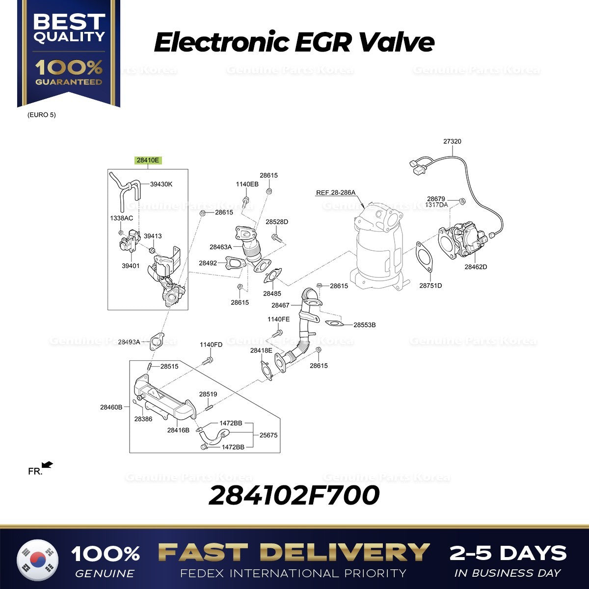 Genuine Electronic EGR Valve 284102F700 for Hyundai Maxcruz Santa Fe