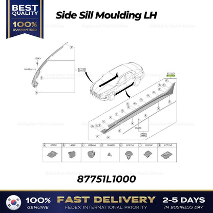 Genuine Side Sill Moulding LH 87751L1000 for Hyundai Sonata