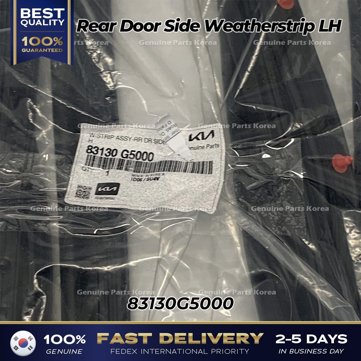 Genuine Rear Door Side Weatherstrip LH 83130G5000 for Kia Niro