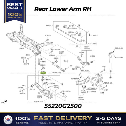 Genuine Rear Lower Arm RH 55220G2500 for Hyundai Ioniq Kia Niro