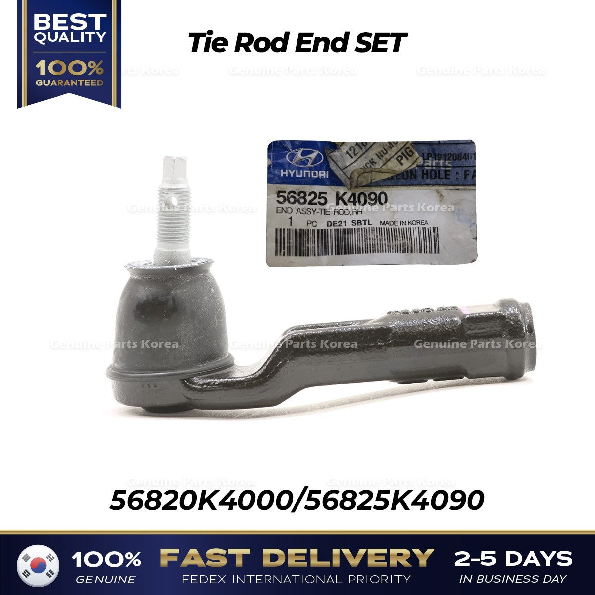 Genuine Tie Rod End SET 56820K4000 56825K4090 for Hyundai Ioniq Kona Kia Niro