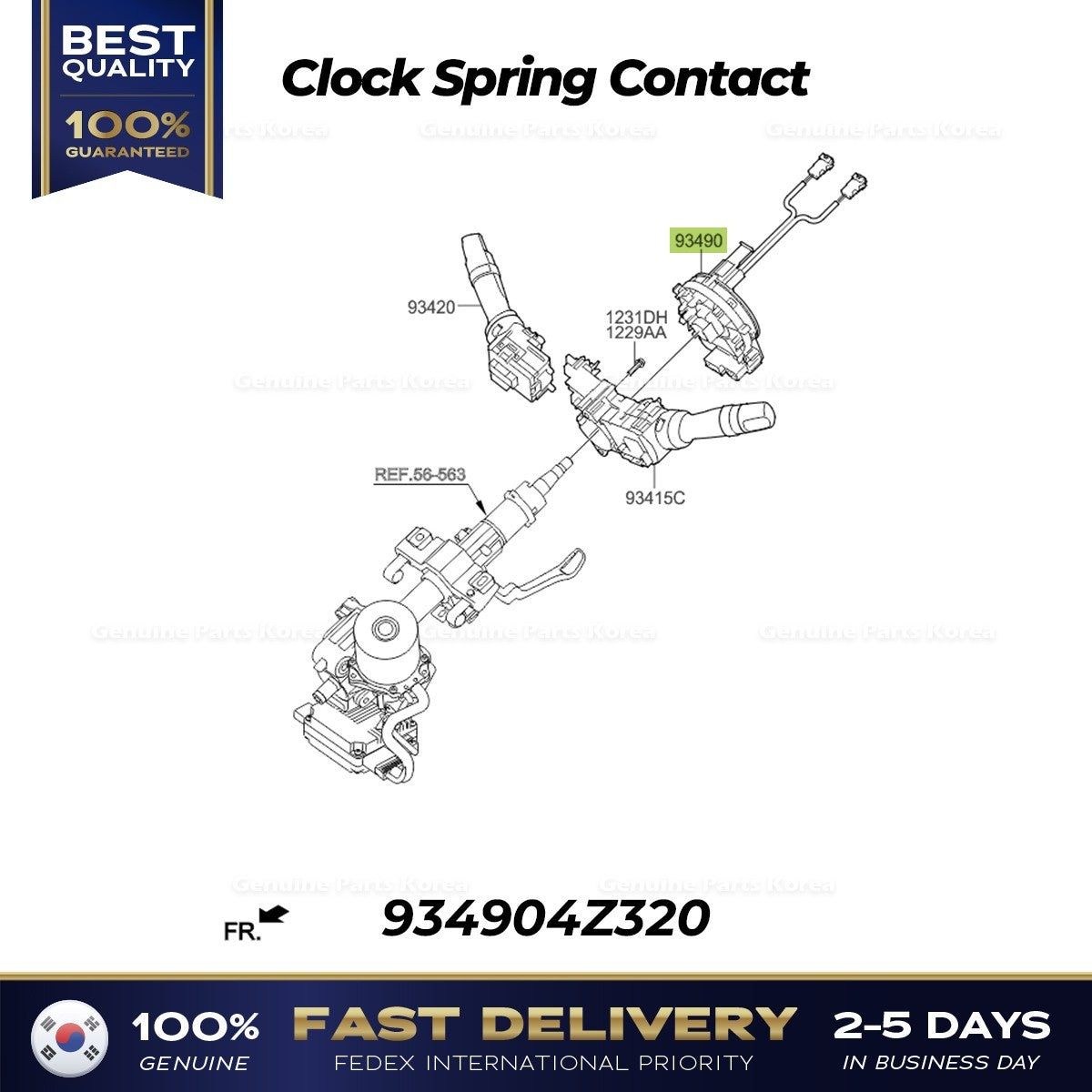 Genuine Clock Spring Contact 934904Z320 for Hyundai Santa Fe