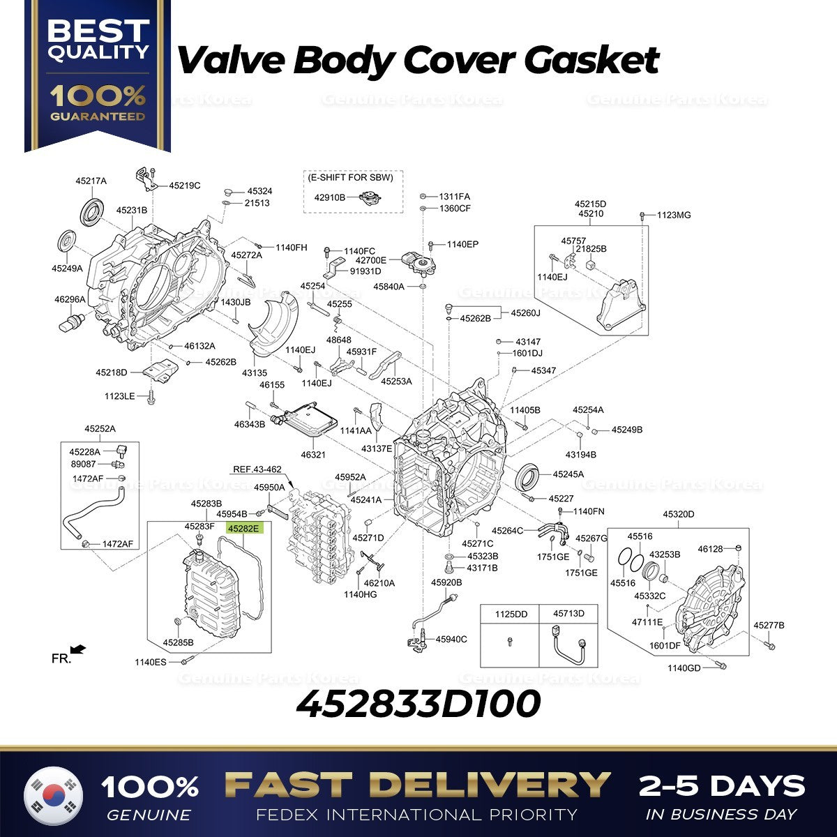 Genuine Valve Body Cover Gasket 452833D100 for Hyundai Santa Fe Hybrid