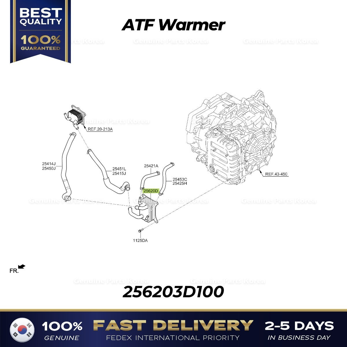 Genuine ATF Warmer 256203D100 for Hyundai Santa Fe Hybrid Kia Sorento