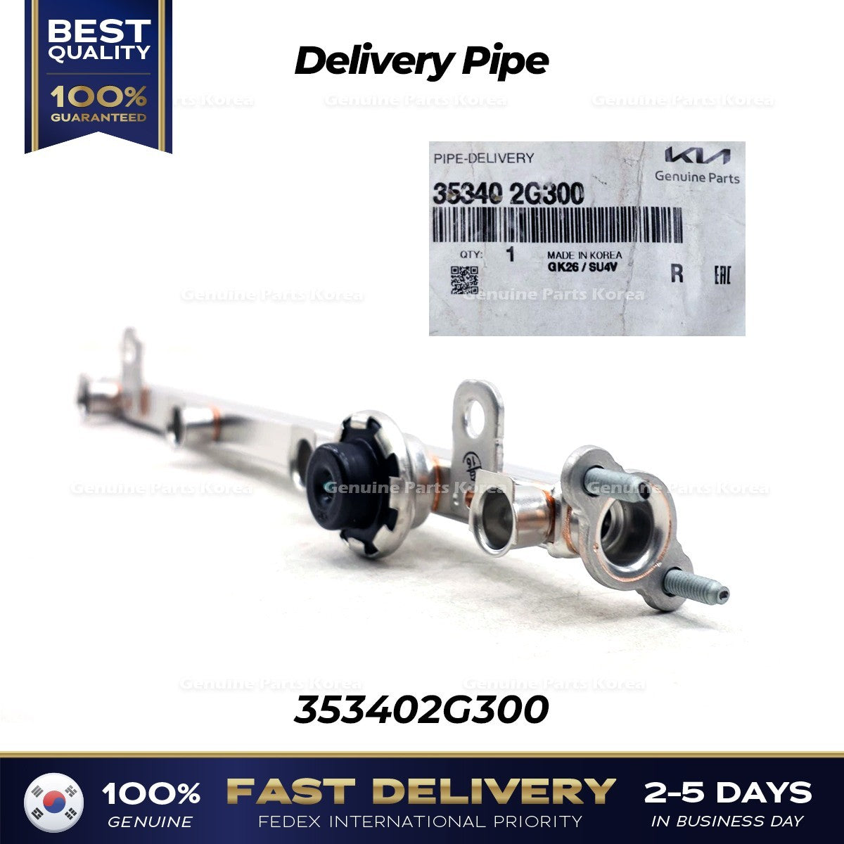 Genuine Delivery Pipe 353402G300 for Hyundai Santa Fe Sonata Kia Forte Optima