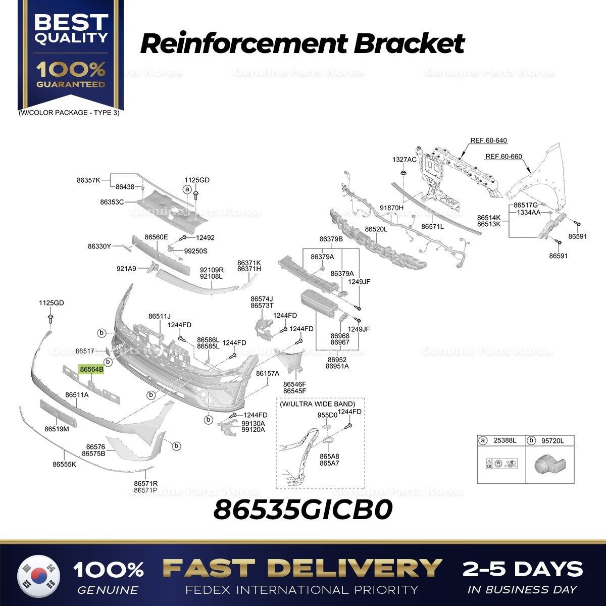 Genuine Reinforcement Bracket 86535GICB0 for Hyundai Ioniq 5