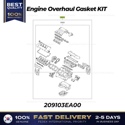 Genuine Engine Overhaul Gasket KIT 209103EA00 for Hyundai Santa Fe