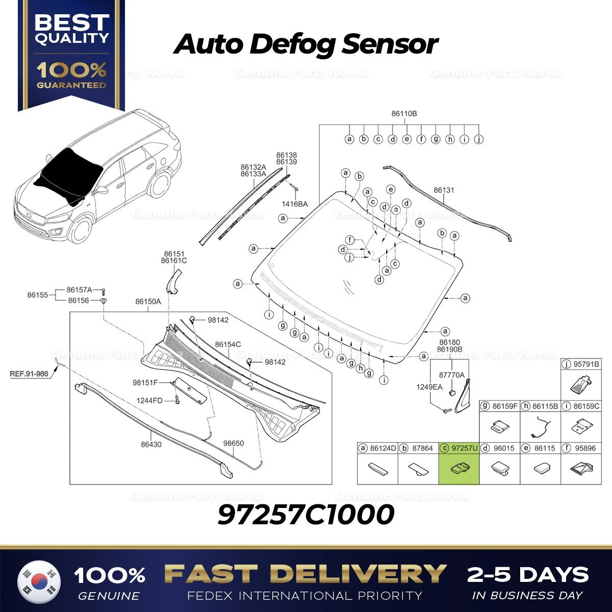 Genuine Auto Defog Sensor 97257C1000 for Hyundai Elantra Kia Forte