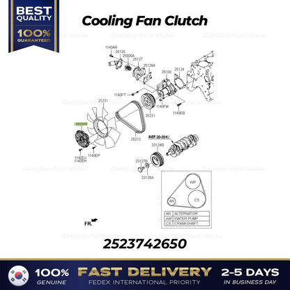 Genuine Cooling Fan Clutch 2523742650 for Hyundai H1