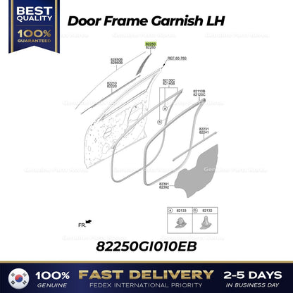 Genuine Door Frame Garnish LH 82250GI010EB for Hyundai Ioniq 5