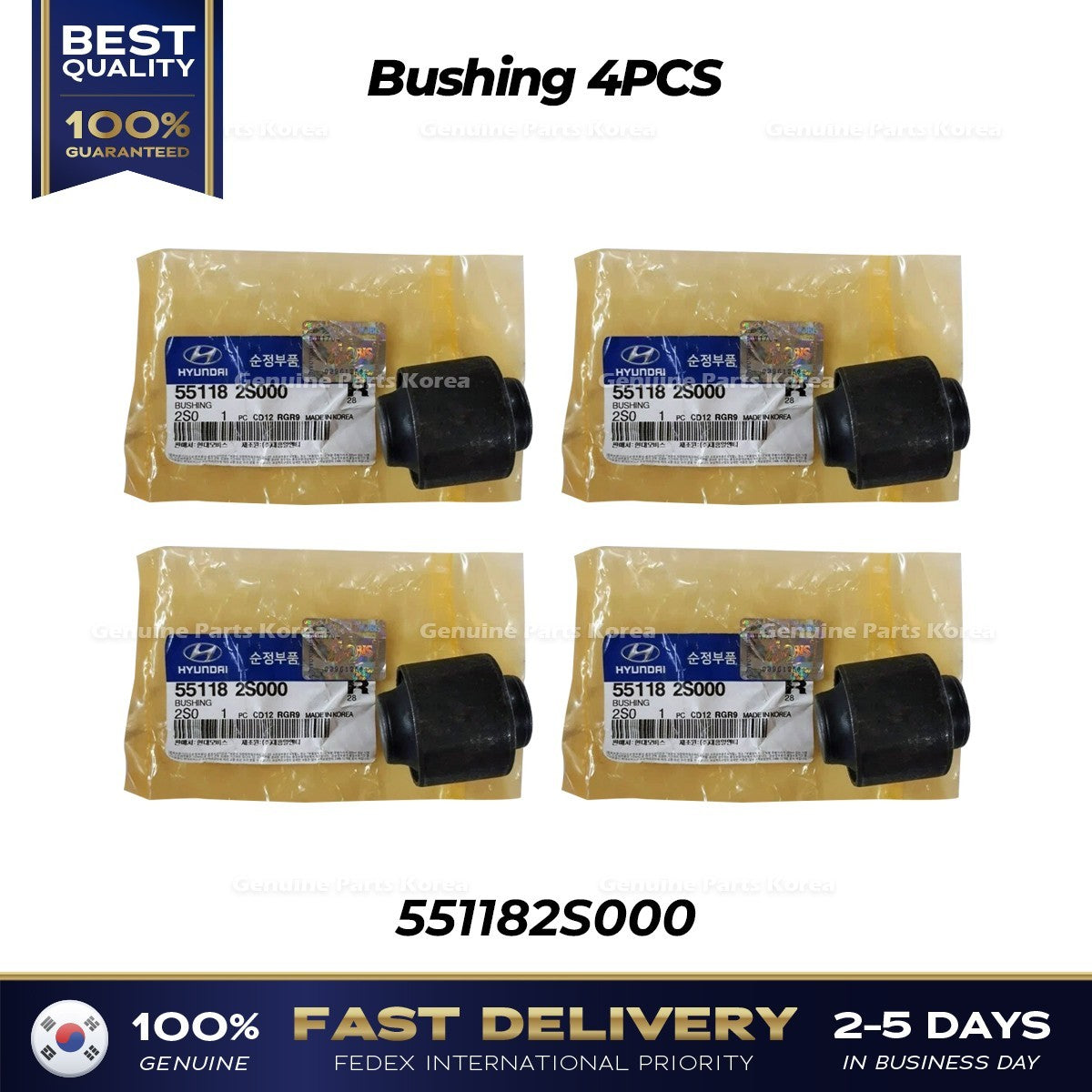 Genuine Bushing 4PCS 551182S000 for Hyundai Santa Fe Kia Sorento