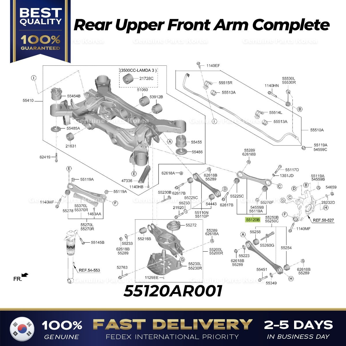 Genuine Rear Upper Front Arm Complete 55120AR001 for Hyundai Genesis GV70