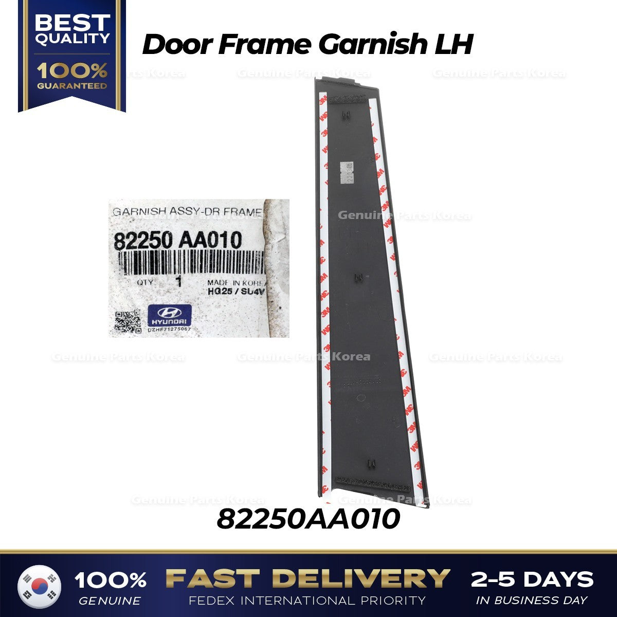Genuine Door Frame Garnish LH 82250AA010 for Hyundai Elantra