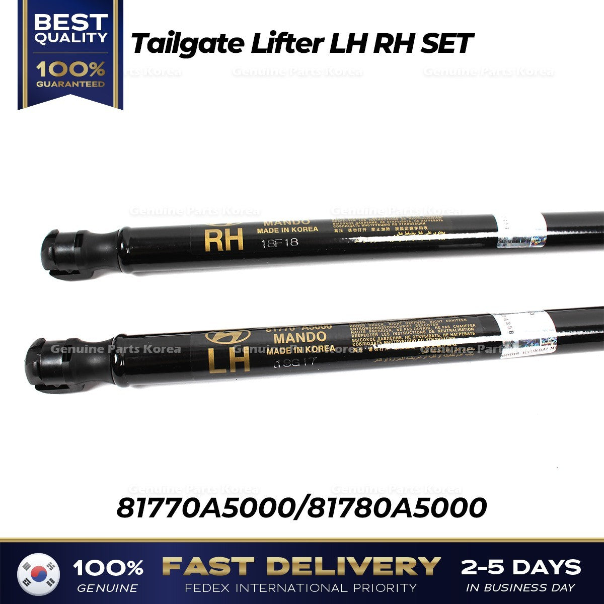 Genuine Tailgate Lifter LH RH SET 81770A5000 81780A5000 for Hyundai Elantra