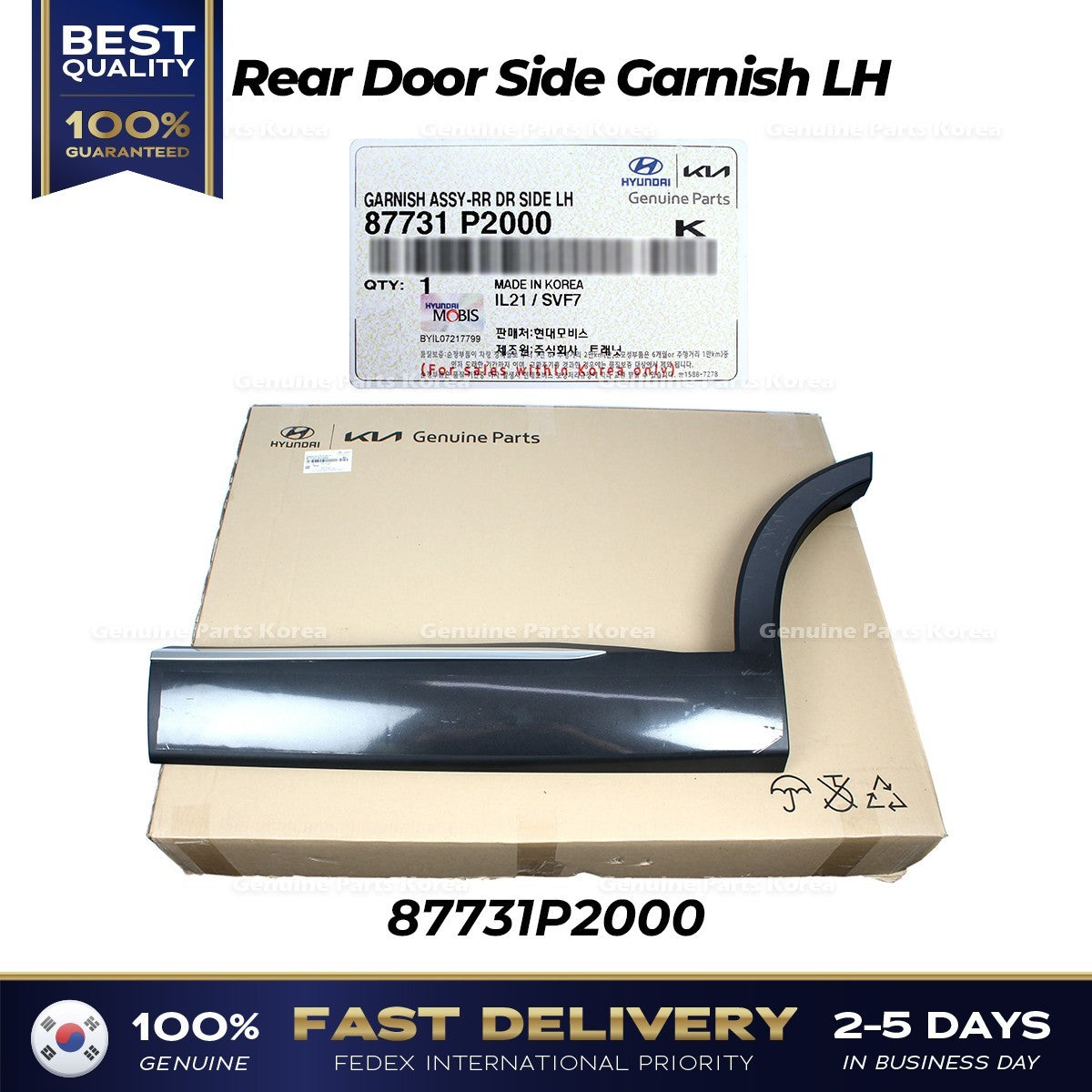 Genuine Rear Door Side Garnish LH 87731P2000 for Kia Sorento