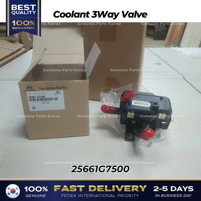 Genuine Coolant 3Way Valve 25661G7500 for Hyundai Ioniq Kia Niro EV