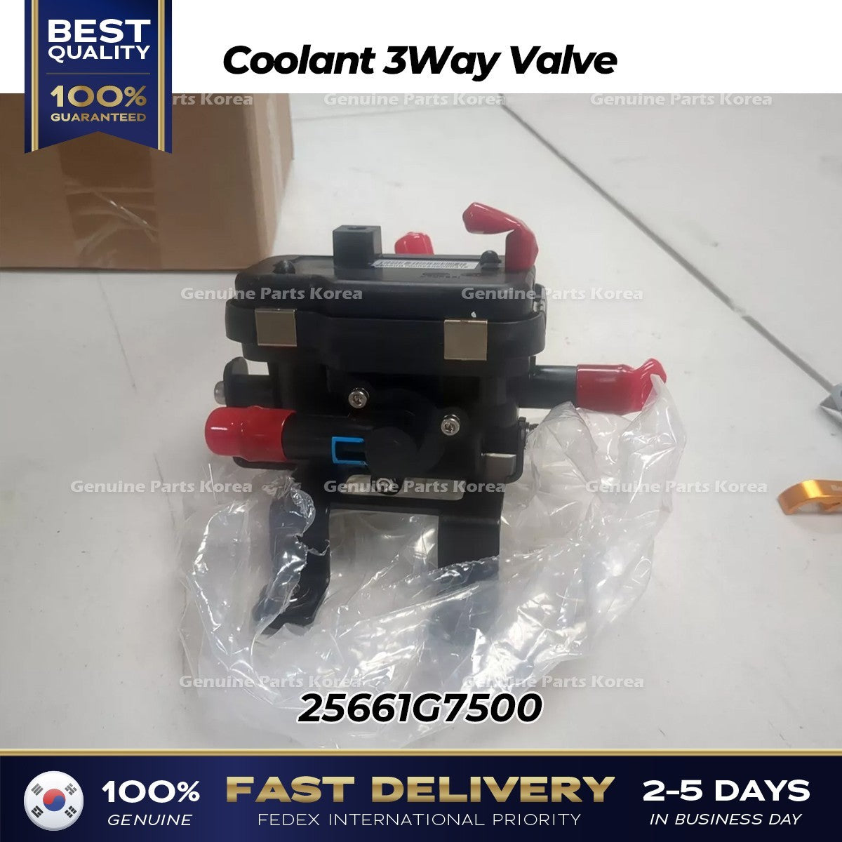 Genuine Coolant 3Way Valve 25661G7500 for Hyundai Ioniq Kia Niro EV