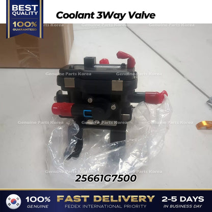Genuine Coolant 3Way Valve 25661G7500 for Hyundai Ioniq Kia Niro EV