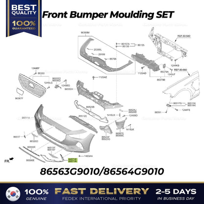 Genuine Front Bumper Moulding SET 86563G9010 86564G9010 for Genesis G70