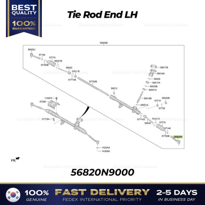 Genuine Tie Rod End LH 56820N9000 for Hyundai Tucson Kia Sportage