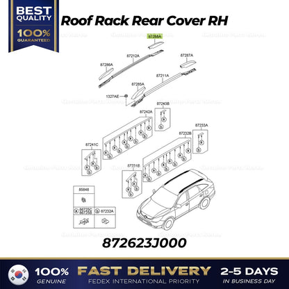 Genuine Roof Rack Rear Cover RH 872623J000 for Hyundai Veracruz
