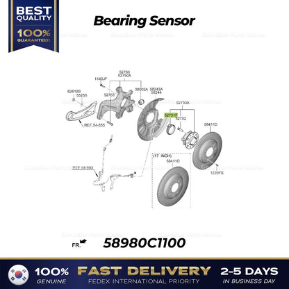 Genuine Bearing Sensor 58980C1100 for Hyundai Sonata Tucson Kia Cadenza