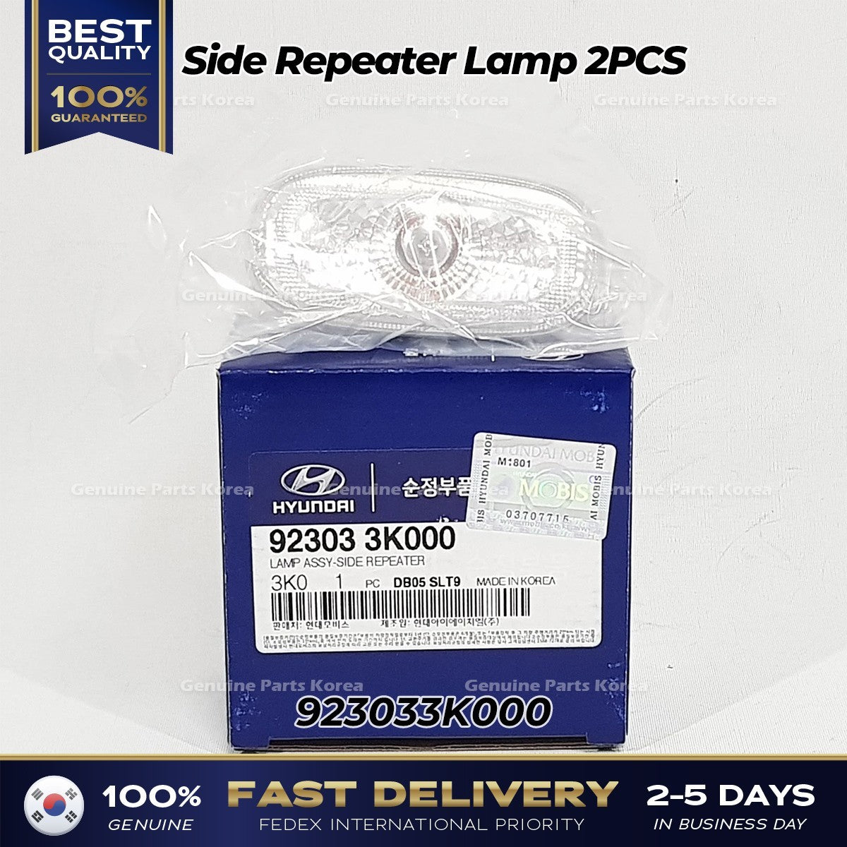 Genuine Side Repeater Lamp 2PCS 923033K000 for Hyundai Santa Fe