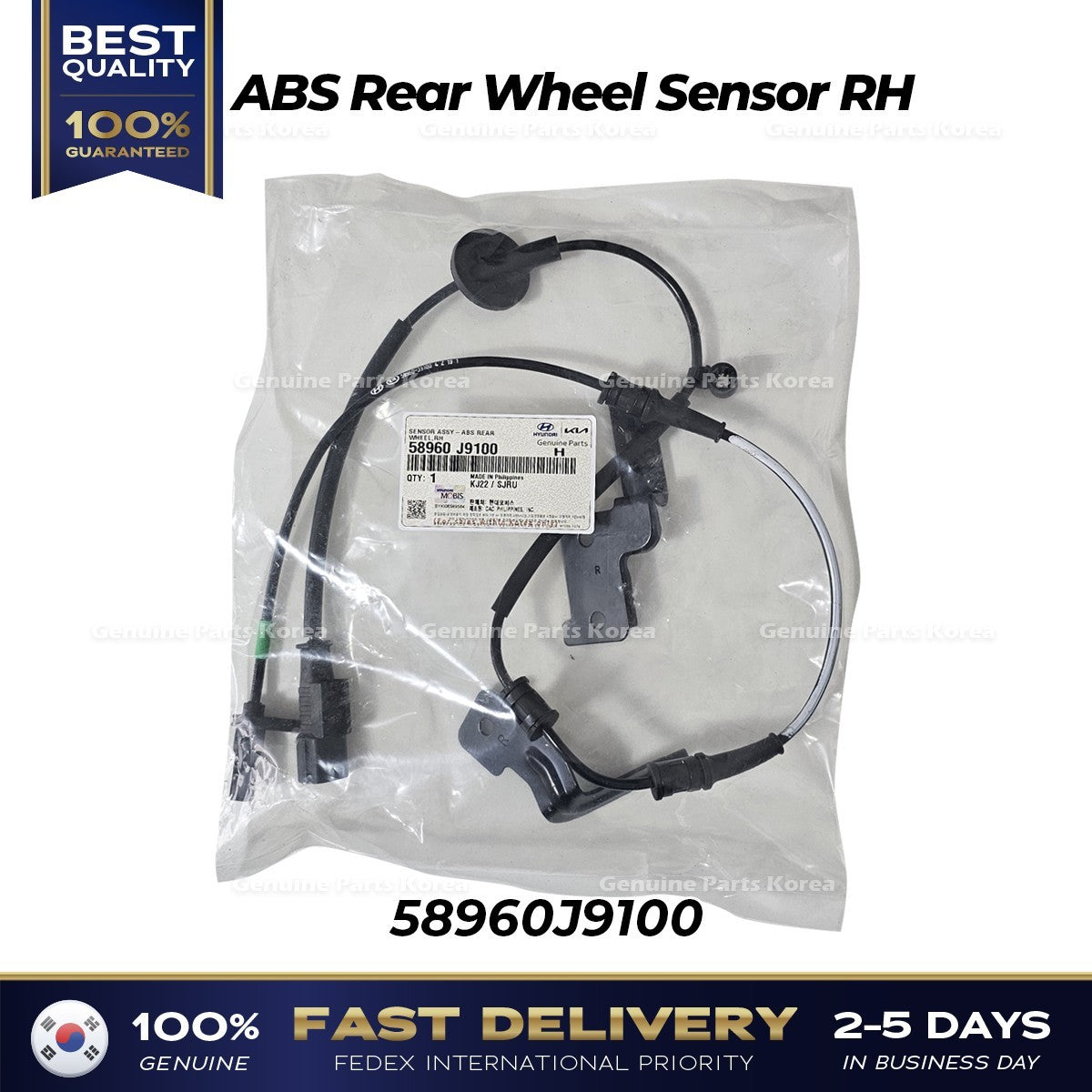 Genuine ABS Rear Wheel Sensor RH 58960J9100 for Hyundai Kona