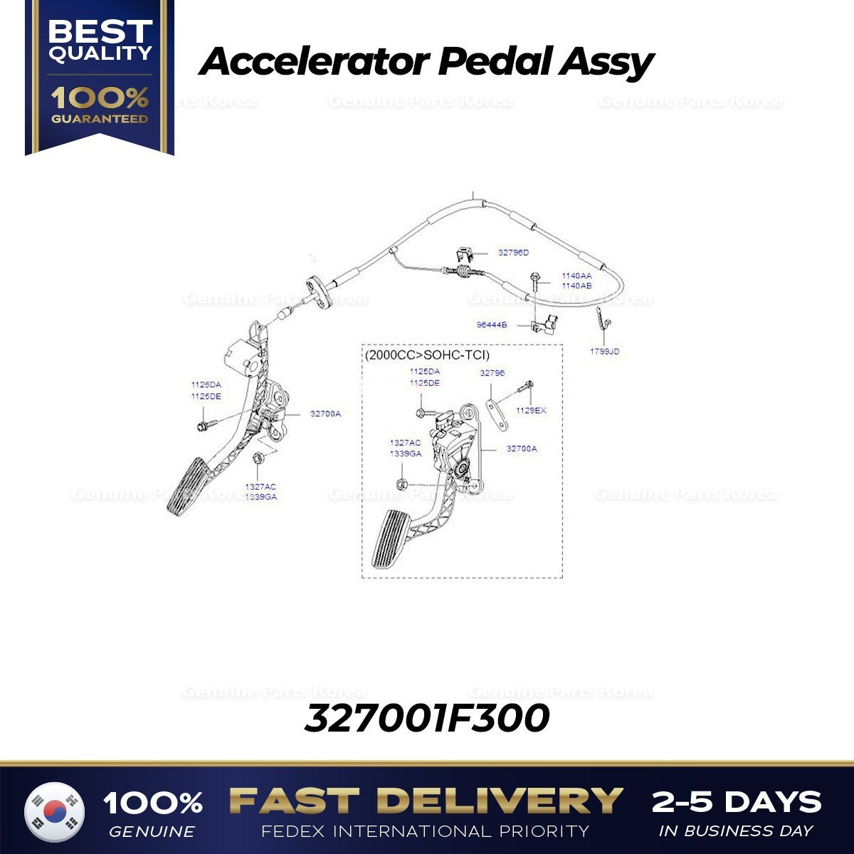 Genuine Accelerator Pedal Assy 327001F300 for Kia Sportage